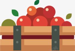 红色木箱装满水果的水果木箱高清图片