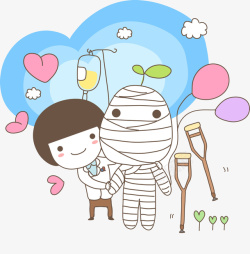 挂爱心生病的孩子高清图片