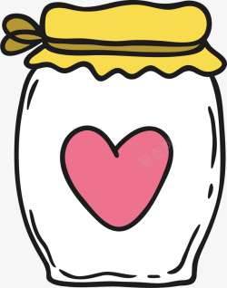 冰裂纹储物罐粉色爱心卡通罐子矢量图高清图片