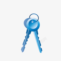 蓝色钥匙图案素材