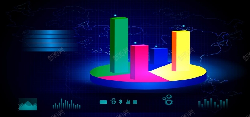 蓝色数据统计商务背景矢量图ai设计背景_新图网 https://ixintu.com 商务 地球 数据 海报 现代 科幻 科技 科技感 科技风 蓝色 高科技 矢量图