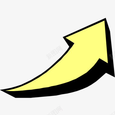 小清新黄色的上升的箭头标识图标图标