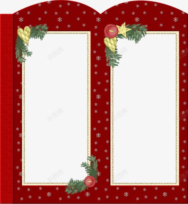 红色圣诞装饰纸边png免抠素材_新图网 https://ixintu.com 手绘 棘果 红色 装饰 边框