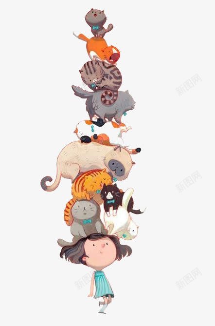 卡通动物png免抠素材_新图网 https://ixintu.com 动物 卡通 彩色 手绘 猪 猫 马