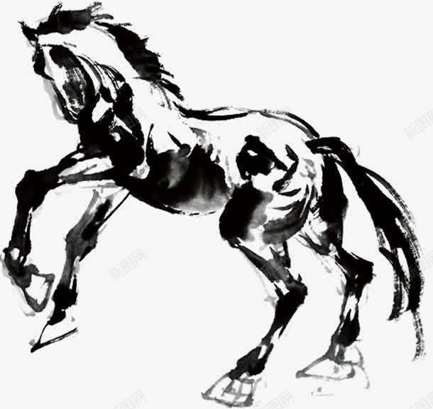 水墨马匹png免抠素材_新图网 https://ixintu.com 一匹 卡通 手绘 水墨 简图 黑色 黑马
