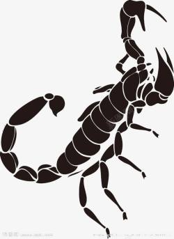 黑色纹身蝎子图案素材
