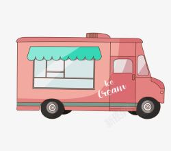绉诲姩椁愯溅粉色的冰激凌货车矢量图高清图片