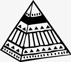黑色金字塔卡通黑色线条古埃及金字塔高清图片