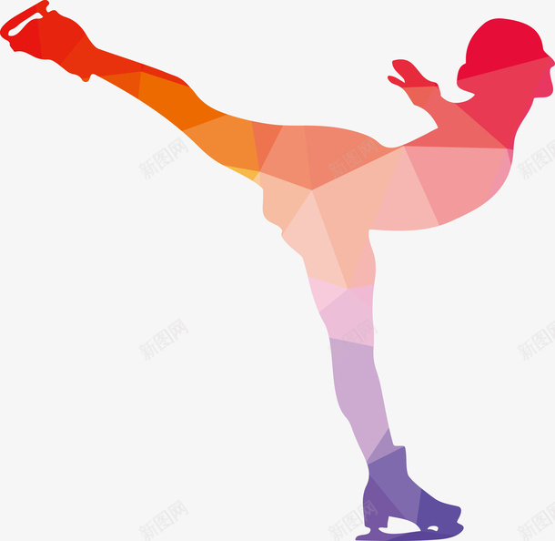 一个正在滑冰的立体女子矢量图eps免抠素材_新图网 https://ixintu.com 创意 彩色女子 彩色立体女子 海报设计 滑冰 矢量图