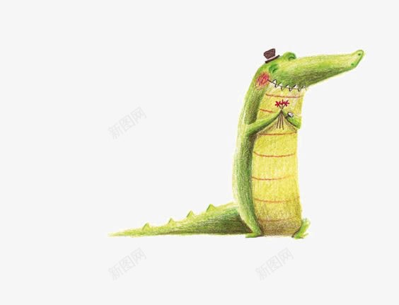卡通鳄鱼png免抠素材_新图网 https://ixintu.com 动物 小鳄鱼 手绘鳄鱼 绿色鳄鱼 鳄鱼透明PNG
