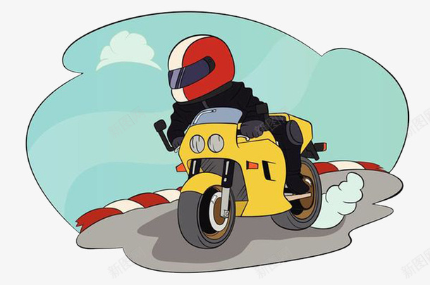 卡通插图摩托车赛车手png免抠素材_新图网 https://ixintu.com 人物插图 卡通 摩托车 电动摩托车 赛车手 骑车