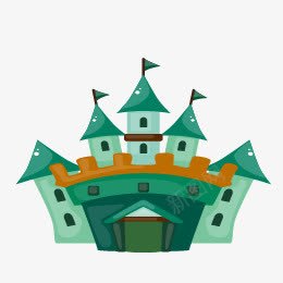 绿色创意手绘城堡建筑png免抠素材_新图网 https://ixintu.com 创意 城堡 建筑 绿色