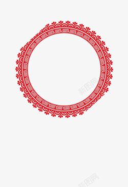 红色喜庆圆形装饰漂浮图案素材