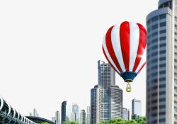 城市规划装饰热气球城市建筑装饰高清图片