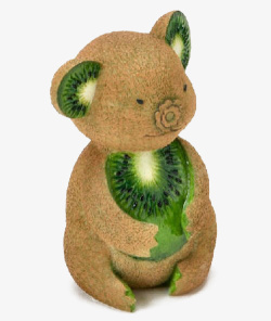 棕绿色动物形水果高清图片