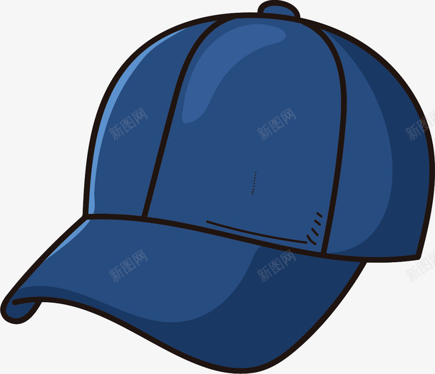 蓝色帽子迷你风格png免抠素材_新图网 https://ixintu.com 卡通垒球运动 垒球帽 垒球装备 矢量装备 蓝色帽子 装备