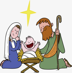 卡通耶稣圣诞角色手绘卡通耶稣矢量图高清图片