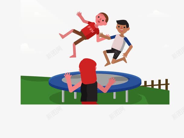 快乐的童年png免抠素材_新图网 https://ixintu.com 幼儿园 弹跳床 玩耍 童年 蹦蹦床
