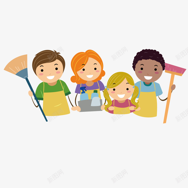幼儿园大扫除矢量图ai免抠素材_新图网 https://ixintu.com 大扫除 幼儿 幼儿园 矢量图