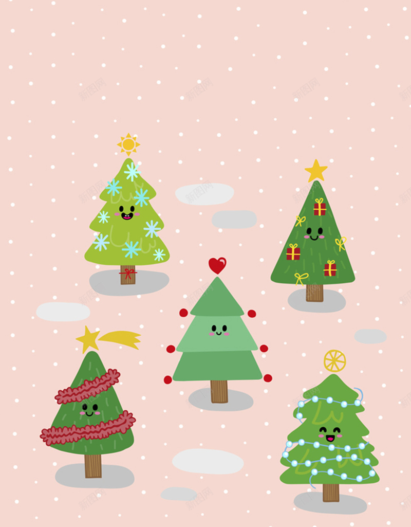 绿色圣诞元素背景矢量图ai设计背景_新图网 https://ixintu.com 卡通 可爱 圣诞 圣诞树 开心 手绘 森林 童趣 节日 矢量图
