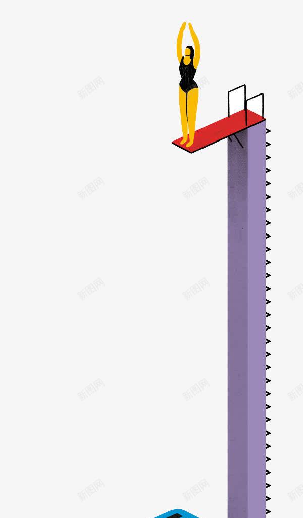 卡通跳水运动员png免抠素材_新图网 https://ixintu.com 水池 游泳馆 跳水 运动员