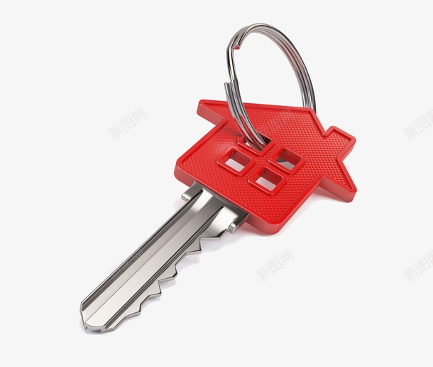 产品实物红色房子钥匙png免抠素材_新图网 https://ixintu.com 产品实物 房子 红色 钥匙