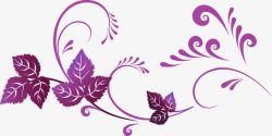 紫色梦幻树叶花纹装饰素材
