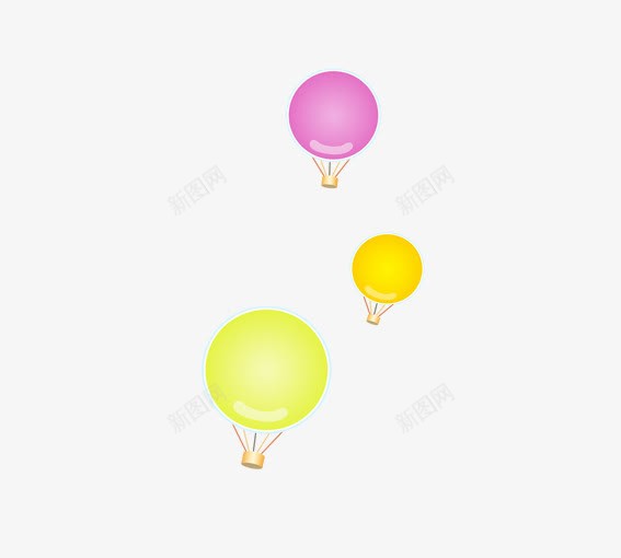 热气球png免抠素材_新图网 https://ixintu.com 卡通热气球 橙色卡通热气球 紫色卡通热气球 黄色卡通热气球