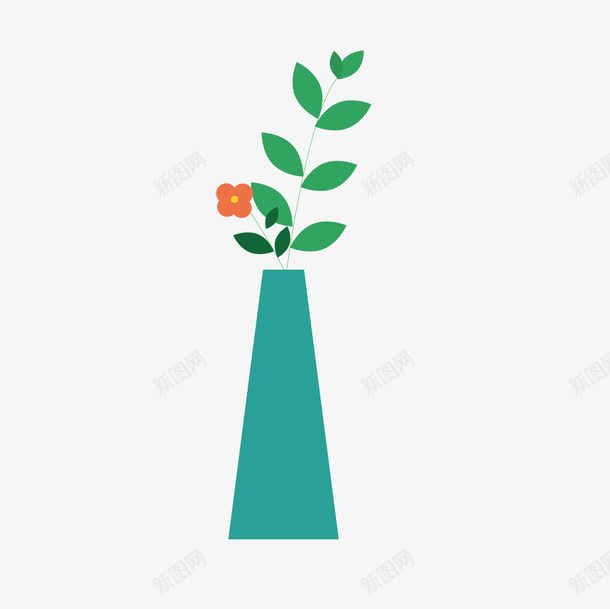 绿色花瓶植物png免抠素材_新图网 https://ixintu.com 植物 绿色 花瓶 装饰