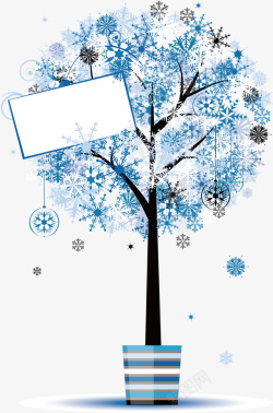 创意雪花树矢量图素材