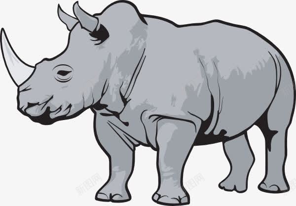 手绘的犀牛png免抠素材_新图网 https://ixintu.com 动物 卡通 犀牛 装饰