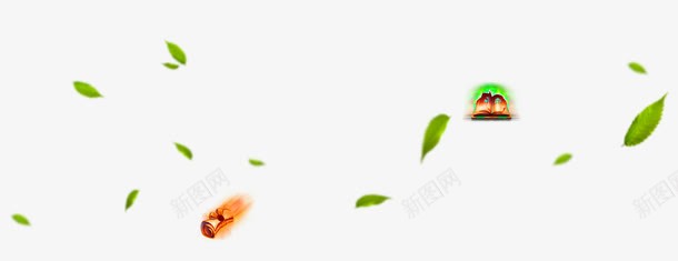 绿色简约树叶漂浮png免抠素材_新图网 https://ixintu.com 树叶 漂浮素材免抠PNG 简约 绿色