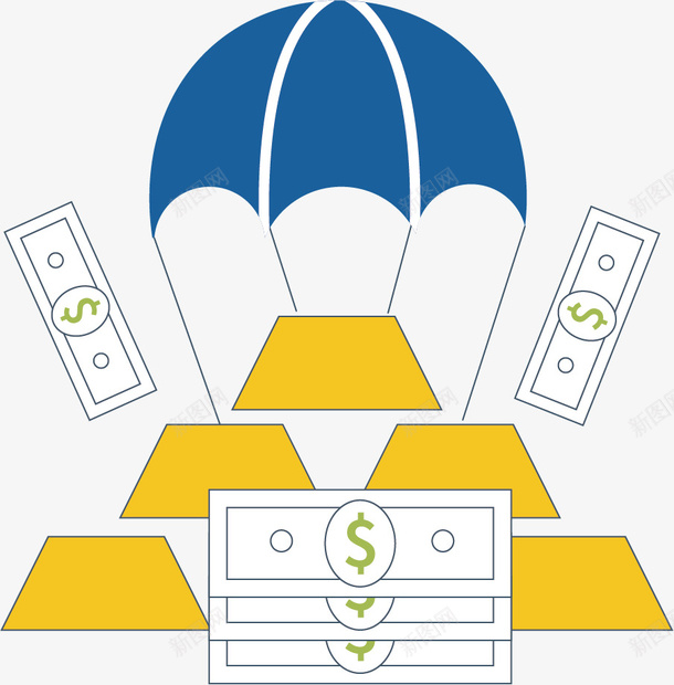 扁平元素矢量图ai免抠素材_新图网 https://ixintu.com 商务 扁平 金融 金钱 矢量图