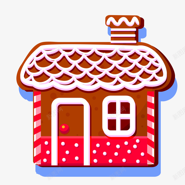 圣诞节png免抠素材_新图网 https://ixintu.com 冬季 卡通手绘 圣诞节 房子 礼物 节日 装饰品