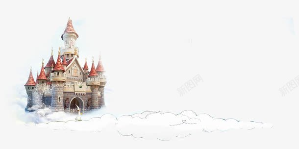 卡通城堡元素png免抠素材_新图网 https://ixintu.com 卡通 城堡 粉色