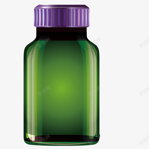 绿色透明瓶子矢量图eps免抠素材_新图网 https://ixintu.com 器皿 容器 瓶子 瓶盖 紫色 绿色 透明 矢量图
