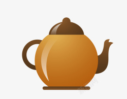 大肚茶壶棕色立体大肚茶壶矢量图高清图片