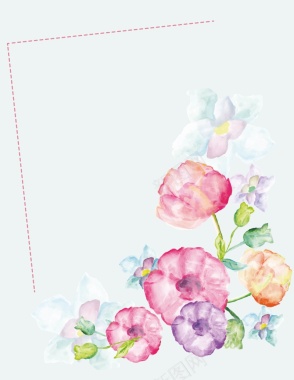 矢量水彩手绘花朵背景背景