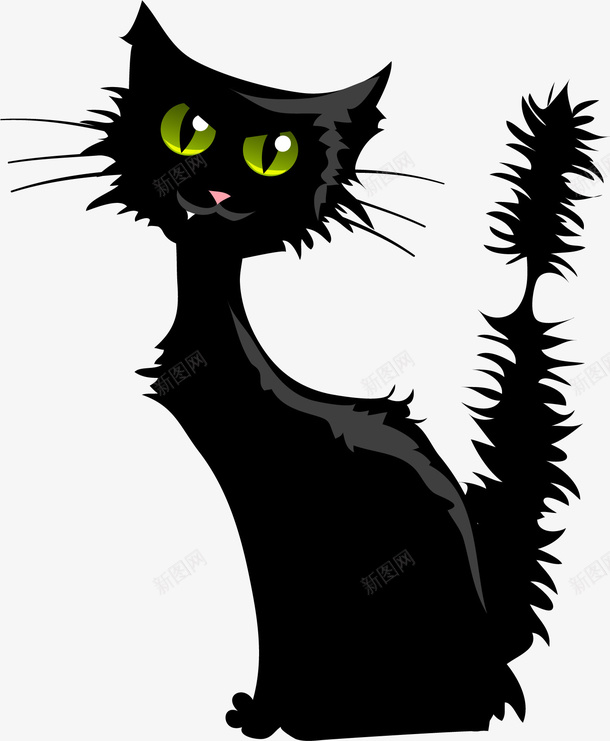 万圣节片矢量图图标ai_新图网 https://ixintu.com 万圣矢量素材黑色猫 矢量图