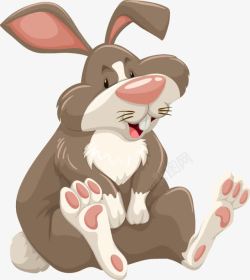 草食性动物卡通灰兔高清图片