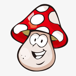 微笑蘑菇卡通手绘创意蘑菇头高清图片