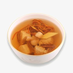 虫草花炖土鸡汤一碗汤儿高清图片