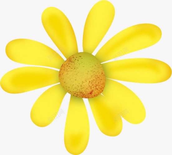 手绘黄色花朵png免抠素材_新图网 https://ixintu.com 一朵 卡通 手绘 简图 花朵 花瓣 花蕊 黄色