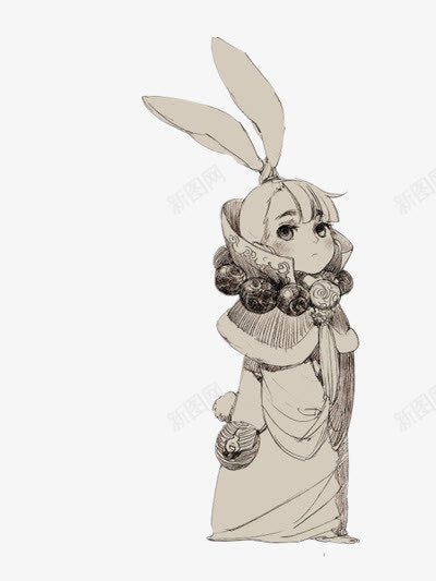 兔女郎png免抠素材_新图网 https://ixintu.com 兔子装 女孩插画 手绘兔女郎 手绘女孩