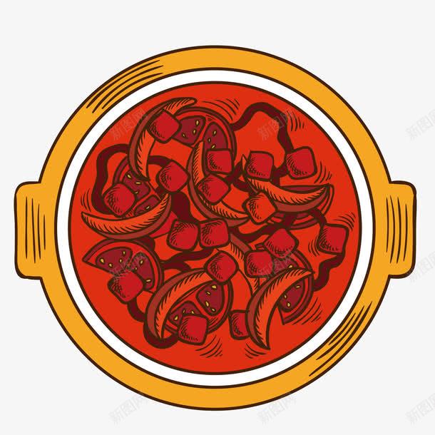 红色餐饮png免抠素材_新图网 https://ixintu.com 手绘绘画 盘子食物 食物食材 餐饮文化 餐饮美食