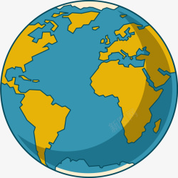 黄色大洲世界地球日蓝色地球高清图片