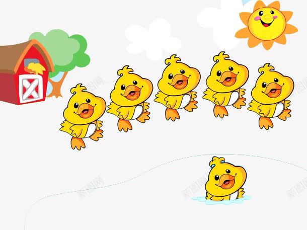 小鸡做游戏png免抠素材_新图网 https://ixintu.com 动画 卡通 小鸡做游戏 数数 认知 黄色