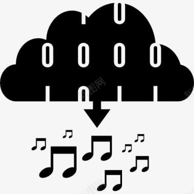 的音乐数据的云图标图标