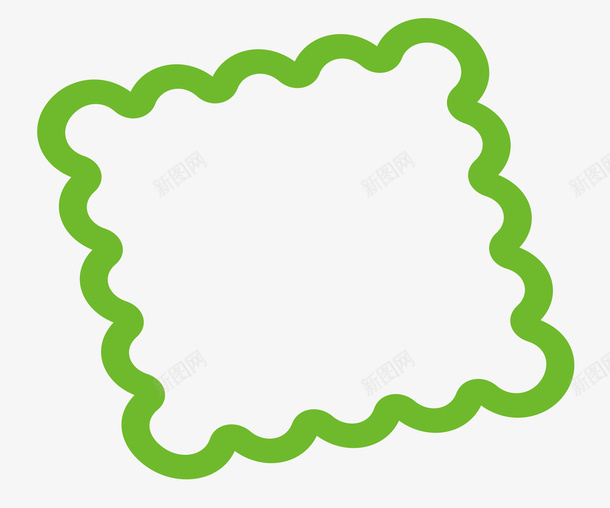绿色卡通手绘边框psd免抠素材_新图网 https://ixintu.com 卡通 手绘 绿色 边框