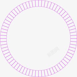 手绘紫色圆形边框矢量图素材